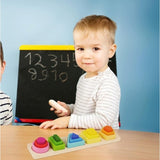 Jucarie Montessori de Sortat, Vivimall, din Lemn, Tip Puzzle, cu 5 Forme Asimetrice, 15 Piese, Educativa, Interactiva, Creativa, Materiale Non Toxice, +2 Ani, Multicolor - vivimall.ro