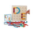 Jucarie Montessori Pegboard, Vivimall, din Lemn, Tip Puzzle, Forme, Litere, Educativ, 17.8 x 17.8 x 1.5 cm, Multicolor - vivimall.ro