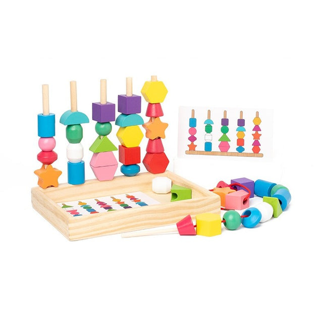 Jucarie Montessori de Sortat, Vivimall, din Lemn, Forme Geometrice,+3 Ani, 25 de Piese, 21.5 x 16 x 3 cm, Multicolor - vivimall.ro
