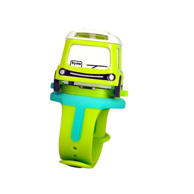 Jucarie pentru copii, Vivimall, autobuz-ceas, Verde - vivimall.ro