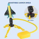 Jucarie pentru Copii, Vivimall, Lansator de Rachete cu Piciorul, Un Lansator, 3 Rachete Fara Lumini, 3 Aircrafts, 42x36 cm, Multicolor - vivimall.ro