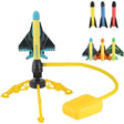 Lansator de rachete cu piciorul pentru copii, set complet cu 3 rachete și 3 avioane, 42x36 cm, multicolor — vedere frontală