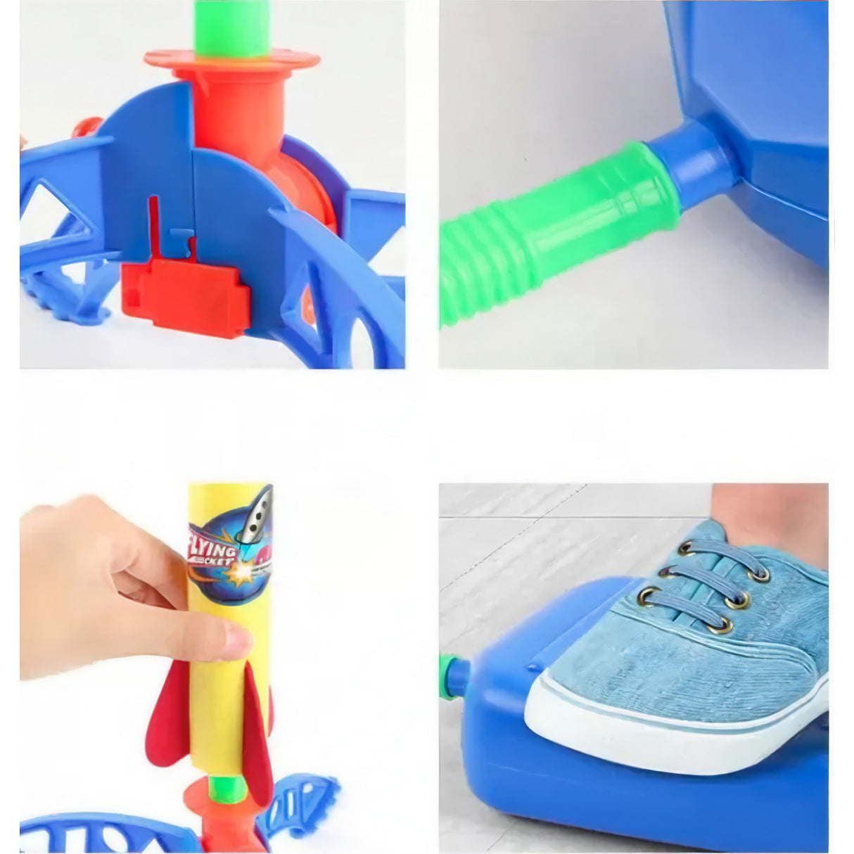 Jucarie pentru copii, Vivimall, lansator rachete cu piciorul, 3 rachete fara lumini - vivimall.ro