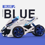 Jucarie Pentru Copii, Masina Cu Extensie De Motocicleta 2 In 1, Albastra - vivimall.ro