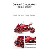 Jucarie Pentru Copii, Masina Cu Extensie De Motocicleta, 2 In 1, Rosie - vivimall.ro