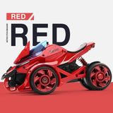 Jucarie Pentru Copii, Masina Cu Extensie De Motocicleta, 2 In 1, Rosie - vivimall.ro