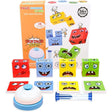 Jucarie Pentru Copii Montessori Vivimall, Cub din Lemn, Asamblare Fete, 64 de Carti Distractive, Clepsidra si Clopotel inclus, pentru Baieti si Fete, Varsta +3 ani, Educativ, Cutie din carton, 21 x 21 x 5.5 cm, multicolor - vivimall.ro