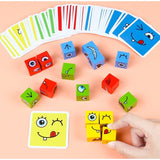 Cub educativ din lemn Montessori 64 carti | LearnCube - vivimall.ro