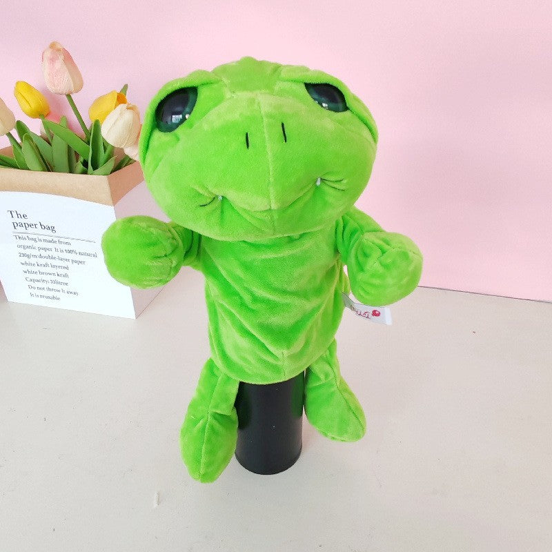 Papusa de Mana pentru Teatru de Papusi, Flippy, din Plus, 25 x 10 x 8 cm, Model Broasca, Verde - vivimall.ro