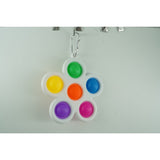 Jucarie Push Pop Bubble Fidget, Pop It, breloc antistres, Floare, Multicolor/Alb - vivimall.ro