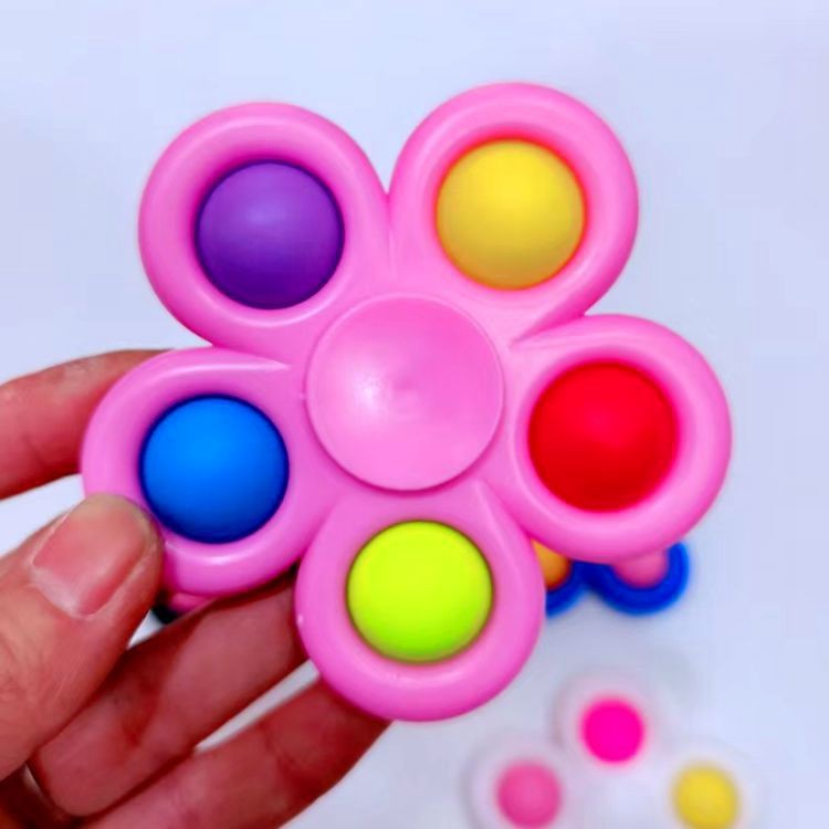 Jucarie Push Pop Bubble Fidget, Pop It, breloc antistres, Floare, Multicolor/Roz - vivimall.ro