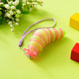 Jucarie Senzoriala Antistres, Vivimall, Fidget Toys, Omida Tip Breloc, 11 cm, +3 Ani, Roz/Verde - vivimall.ro