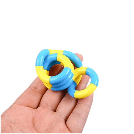 Jucarie Senzoriala Antistres, Vivimall, Fidget Twist, cu Miscari Infinite de Decompresie, 2 Culori, Galben/Albastru, + 3 ani - vivimall.ro