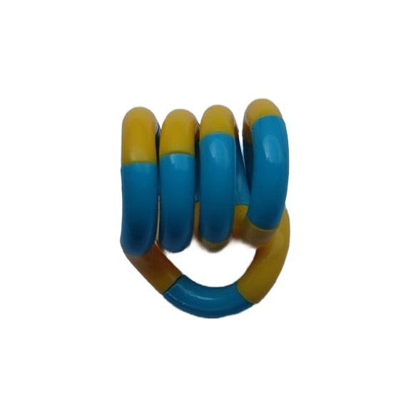 Jucarie Senzoriala Antistres, Vivimall, Fidget Twist, cu Miscari Infinite de Decompresie, 2 Culori, Galben/Albastru, + 3 ani - vivimall.ro