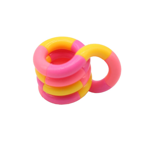 Jucarie Senzoriala Antistres, Vivimall, Fidget Twist, cu Miscari Infinite de Decompresie, 2 Culori, Galben/Roz, + 3 ani - vivimall.ro