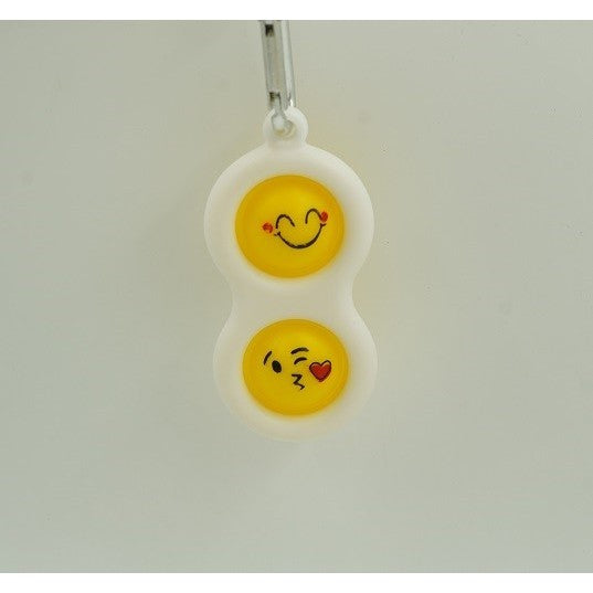 Jucarie Senzoriala Antistres, Simple Dimple, Breloc 2 Bulinute, Alb, model 2 - vivimall.ro