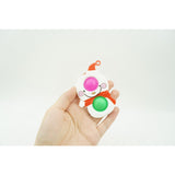 Jucarie senzoriala antistres, Simple Dimple, Breloc cu 2 bulinute, Om de zapada, Multicolor - vivimall.ro