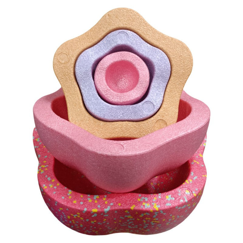 Jucarie Senzoriala de Echilibru, Flippy, Tip Stepping Stones, 5 Piese, din Spuma, pentru Miscare, Sarituri, Prindere, Diametru 28 cm, Model 1, Multicolor - vivimall.ro