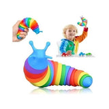 Jucarie Senzoriala Pentru Copii, Model Melc, Cu Articulatii, 19 Cm, Multicolor - vivimall.ro