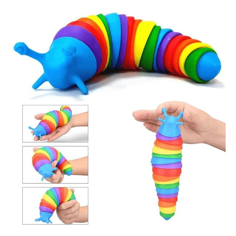 Jucarie Senzoriala Pentru Copii, Model Melc, Cu Articulatii, 19 Cm, Multicolor - vivimall.ro