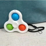 Jucarie senzoriala spinner Vivimall- Fidget Toy, Simple Dimple, 7 cm, Alb/Multicolor - vivimall.ro