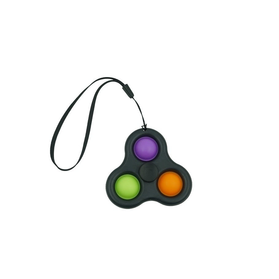 Jucarie senzoriala spinner Vivimall- Fidget Toy, Simple Dimple, 7 cm, Negru/Multicolor - vivimall.ro