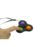 Jucarie senzoriala spinner Vivimall- Fidget Toy, Simple Dimple, 7 cm, Negru/Multicolor - vivimall.ro