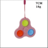 Jucarie senzoriala spinner Vivimall- Fidget Toy, Simple Dimple, 7 cm, Roz/Multicolor - vivimall.ro