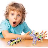 Jucarie Transformabila 2in1, Flippy, Crystal Wing Flying Dragon, Masina/Dragon, Atractie Magnetica, Fluorescent, +3 Ani, din ABS, Multicolor - vivimall.ro