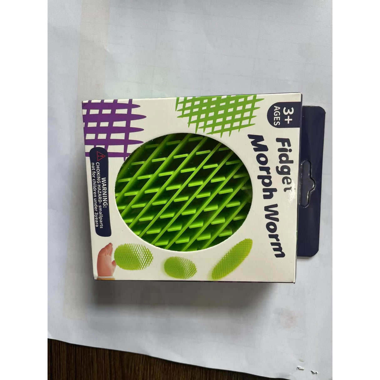 Jucarie Worm Fidget de Decompresie, Vivimall, Anti Stres, Dimensiune Compacta 6 cm, Dimensiune Extinsa 15.5 cm, Verde - vivimall.ro