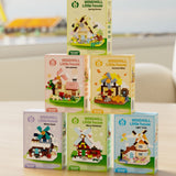 Set de Constructie, Flippy, Model Miniatura Moara de Vant, Jucarie Educativa STEM, Model 3D, Micro-Caramizi, 318 piese, +6 Ani, cm, 11.5 x 8 x 4.5 cm, Portocaliu