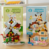 Set de Constructie, Flippy, Model Miniatura Moara de Vant, Jucarie Educativa STEM, Model 3D, Micro-Caramizi, 311 piese, +6 Ani, cm, 11.5 x 8 x 4.5 cm, Violet