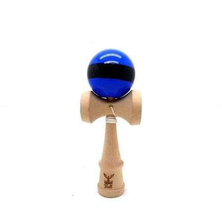 Kendama Ball Originala Stripe Alb Lemn Fag Albastru - vivimall.ro
