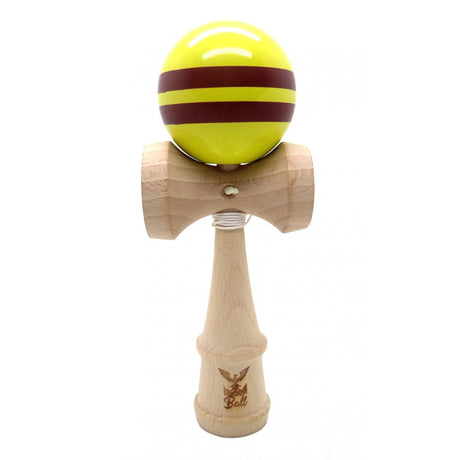 Kendama Ball Originala Stripe Maro Lemn Fag Galben - vivimall.ro