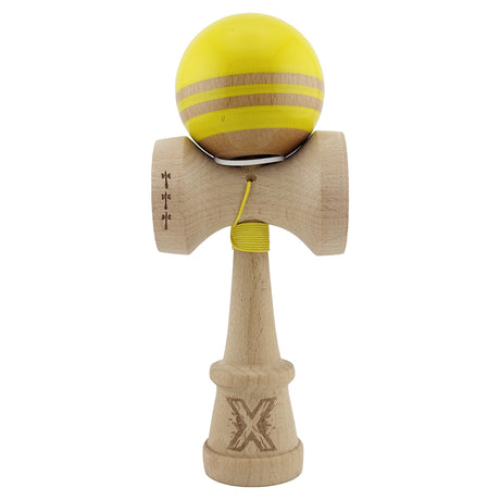 Kendama Originala X - Rainbow, Super Sticky, V3 King Size Cup, Gaura in Baza, Profesionala, Vivimall, din Lemn, 18 cm, Galben