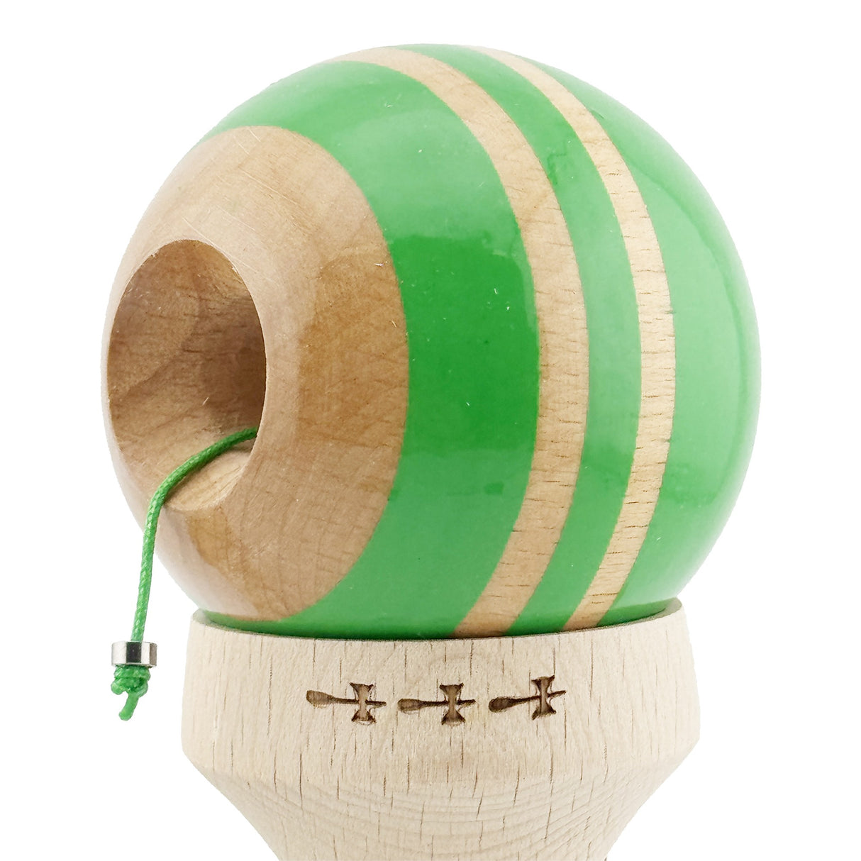 Kendama Originala X - Rainbow, Super Sticky, V3 King Size Cup, Gaura in Baza, Profesionala, Vivimall, din Lemn, 18 cm, Verde