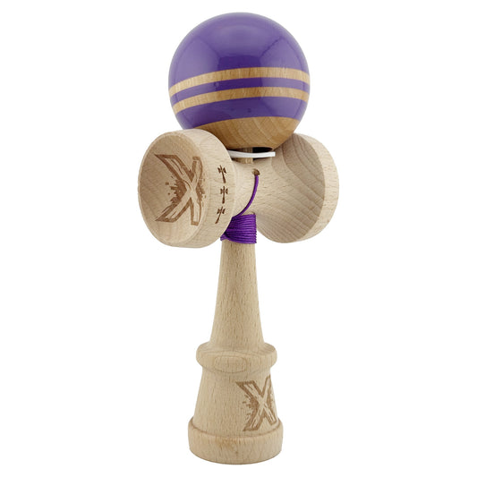 Kendama Originala X - Rainbow, Super Sticky, V3 King Size Cup, Gaura in Baza, Profesionala, Vivimall, din Lemn, 18 cm, Indigo - vivimall.ro
