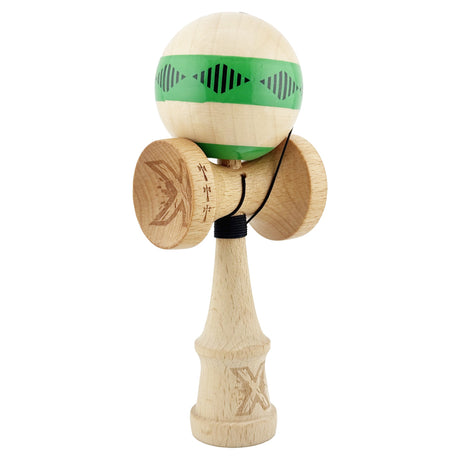 Kendama Originala X - FREQUENCY , Profesionala, Vivimall, din Lemn, 18 cm, Verde - vivimall.ro