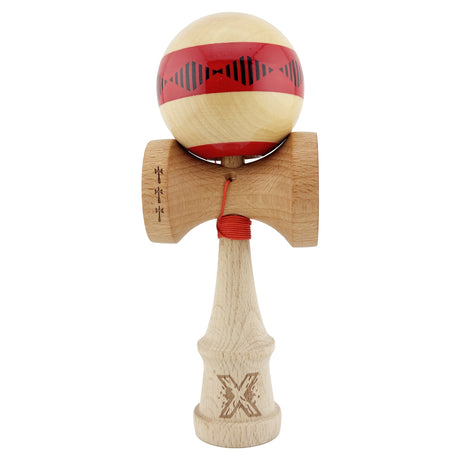 Kendama Originala X - FREQUENCY , Profesionala, Vivimall, din Lemn, 18 cm, Rosu - vivimall.ro