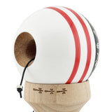 Kendama X Originala CHICANOS, Profesionala, Vivimall, Cupe Mari KING SIZE V3, Super Sticky, Gaura in Baza, Rulment Metalic, din lemn 18 cm, Ata 55 cm, Negru/Alb - vivimall.ro