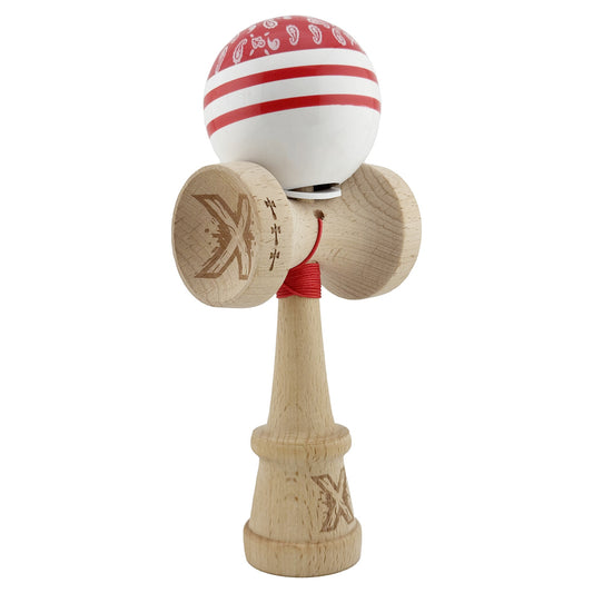Kendama Originala X - Chicanos, Super Sticky, V3 King Size Cup, Gaura in Baza, Profesionala, Vivimall, din Lemn, 18 cm, Rosu - vivimall.ro