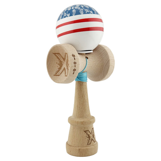 Kendama Originala X - Chicanos, Super Sticky, V3 King Size Cup, Gaura in Baza, Profesionala, Vivimall, din Lemn, 18 cm, Albastru - vivimall.ro