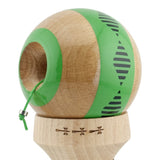 Kendama X Originala FREQUENCY, Profesionala, Vivimall, Cupe Mari KING SIZE V3, Super Sticky, Gaura in Baza, Rulment Metalic, din lemn 18 cm, Ata 55 cm, Verde/Maro