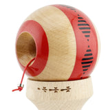 Kendama X Originala FREQUENCY, Profesionala, Vivimall, Cupe Mari KING SIZE V3, Super Sticky, Gaura in Baza, Rulment Metalic, din lemn 18 cm, Ata 55 cm, Rosu/Maro