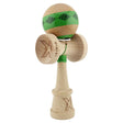 Kendama X Originala FREQUENCY, Profesionala, Vivimall, Cupe Mari KING SIZE V3, Super Sticky, Gaura in Baza, Rulment Metalic, din lemn 18 cm, Ata 55 cm, Verde/Maro - vivimall.ro