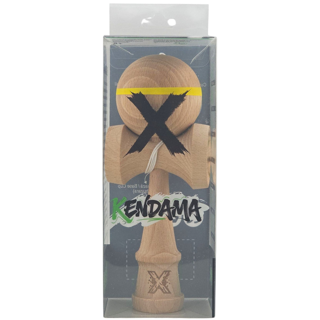 Kendama X Originală, Profesională, Vivimall, din Lemn, 18 cm, cu Dunga, Galben, Lemn - vivimall.ro