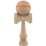 Kendama X Originală, Profesională, Vivimall, din Lemn, 18 cm Model cu Dunga, Portocaliu - vivimall.ro