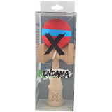 Kendama X Originala, Profesionala, Vivimall, 18 cm, din Lemn, Rubber Grip, Rosu/Albastru - vivimall.ro