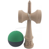 Kendama X Originala, Profesionala, Vivimall, 18 cm, din Lemn, Verde/Negru