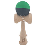 Kendama X Originala, Profesionala, Vivimall, 18 cm, din Lemn, Verde/Negru